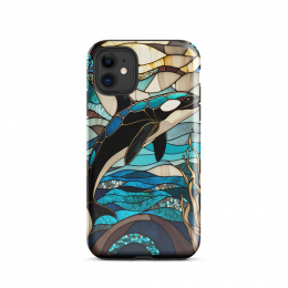 Stained Glass Orca on Tough Case for iPhone®